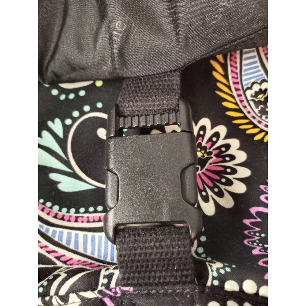 Vera Bradley Black Paisley Foldover Laptop Book Bag.